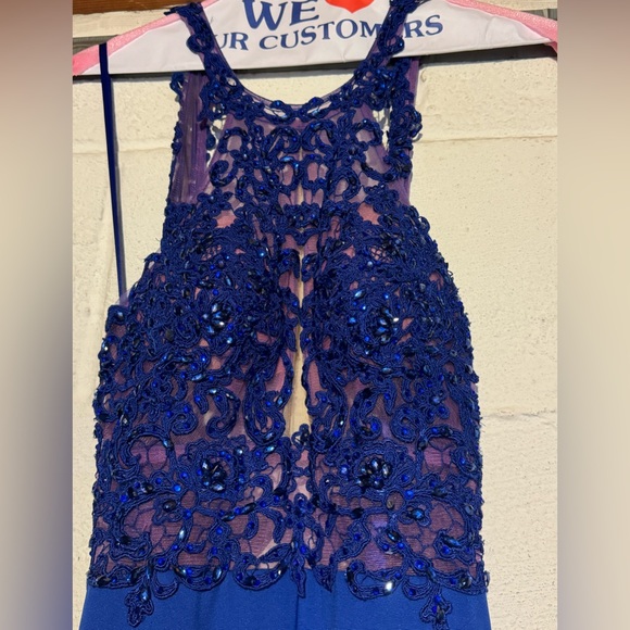 Mori Lee Blue Prom Dress - Picture 3 of 16